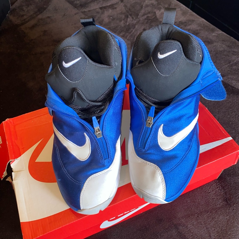 Blue and white nikes